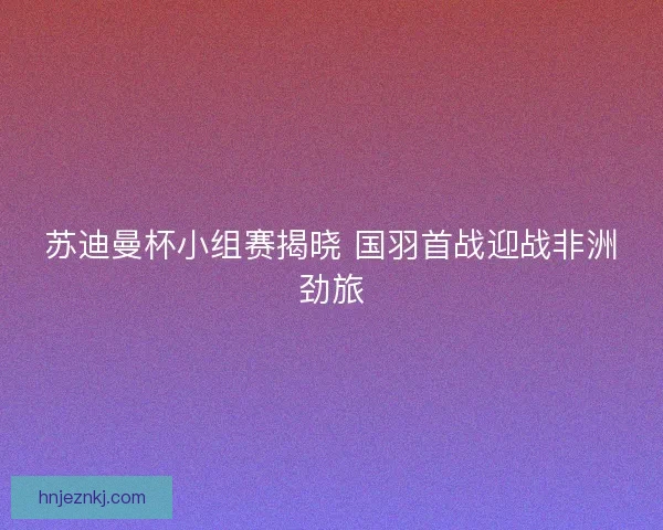 苏迪曼杯小组赛揭晓 国羽首战迎战非洲劲旅